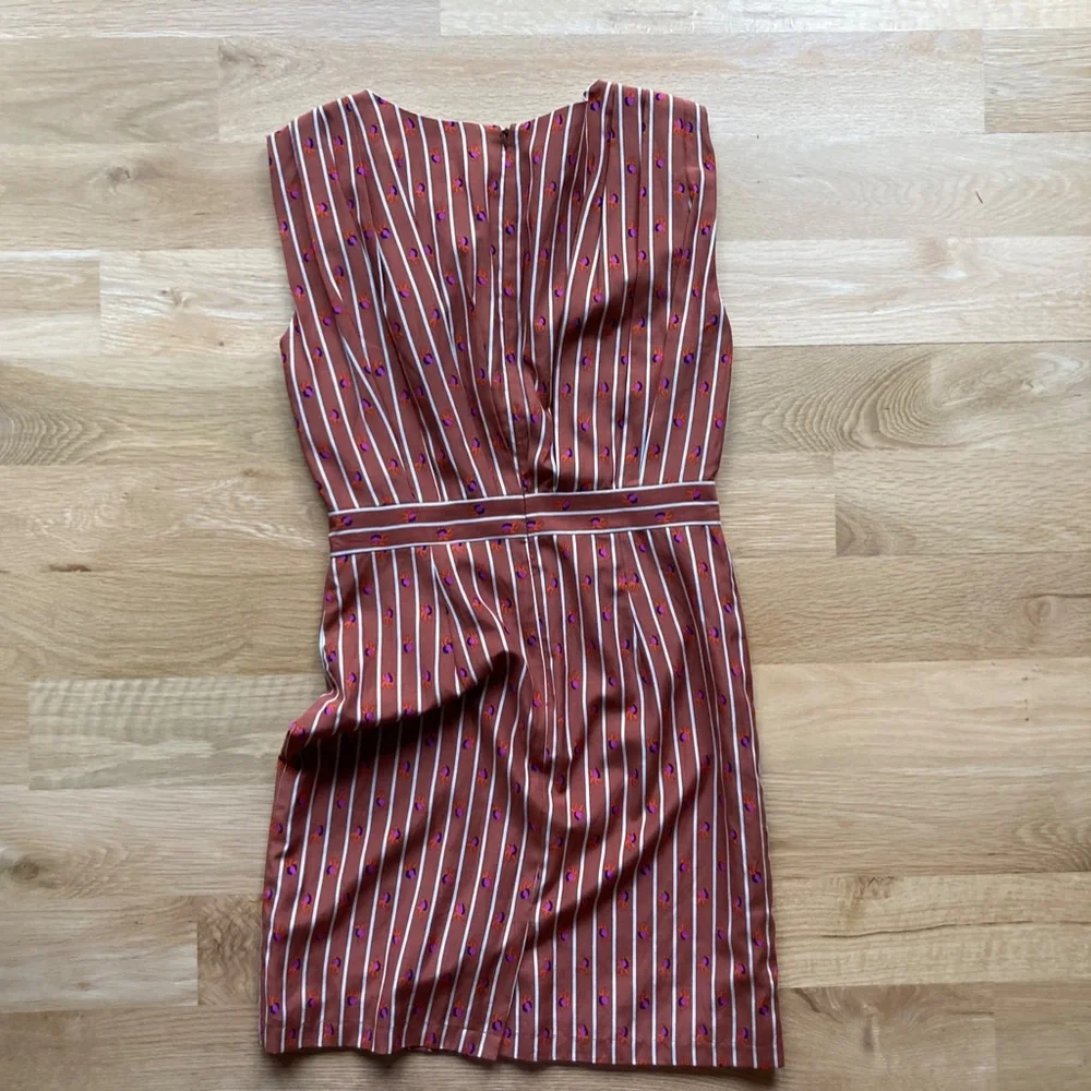 Rachel Comey Marion Dress Sz 2 EUC Silk Sheath Retro Floral Striped - Picture 12 of 16